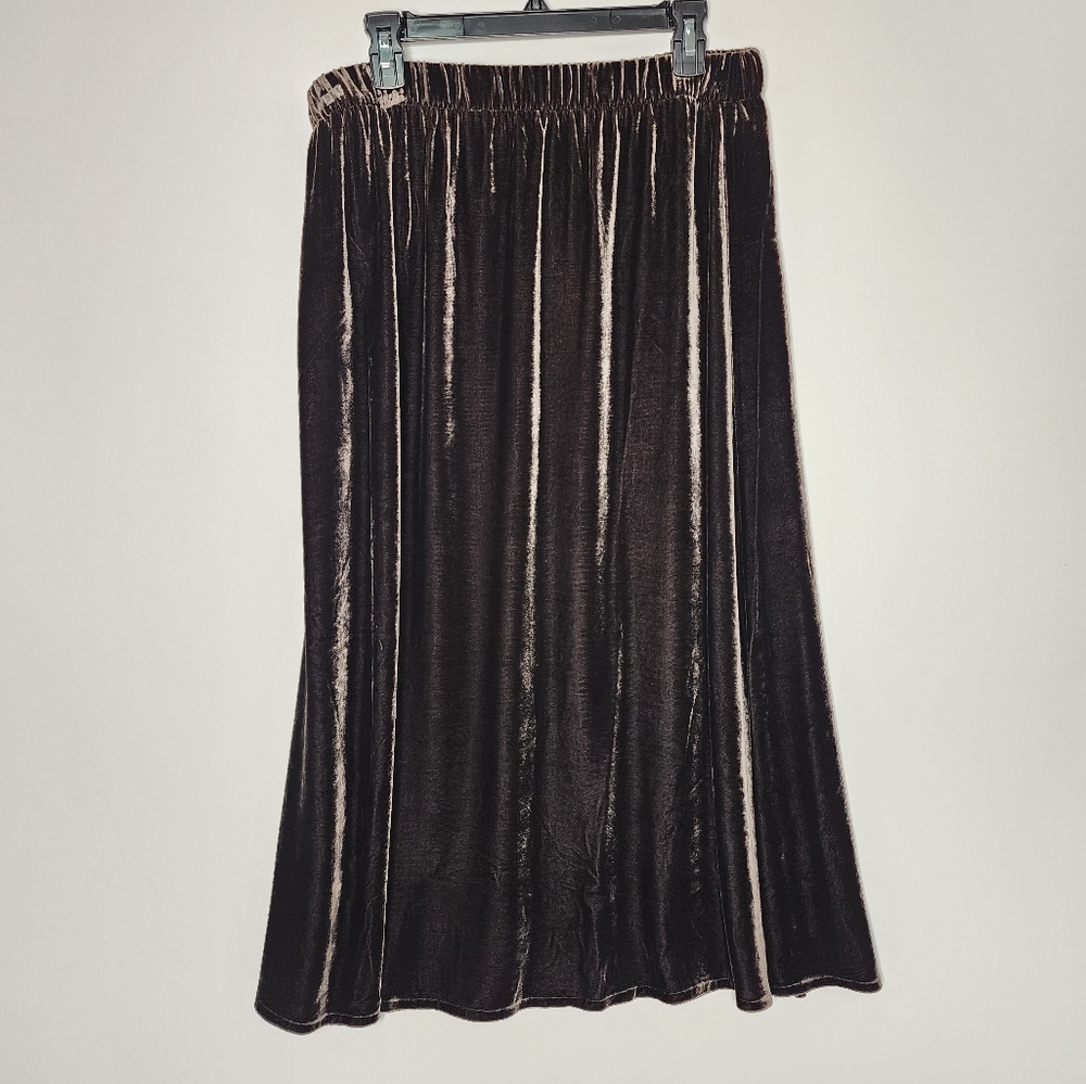 Beautiful Brown Velvet Eileen Fisher A-Line Skirt